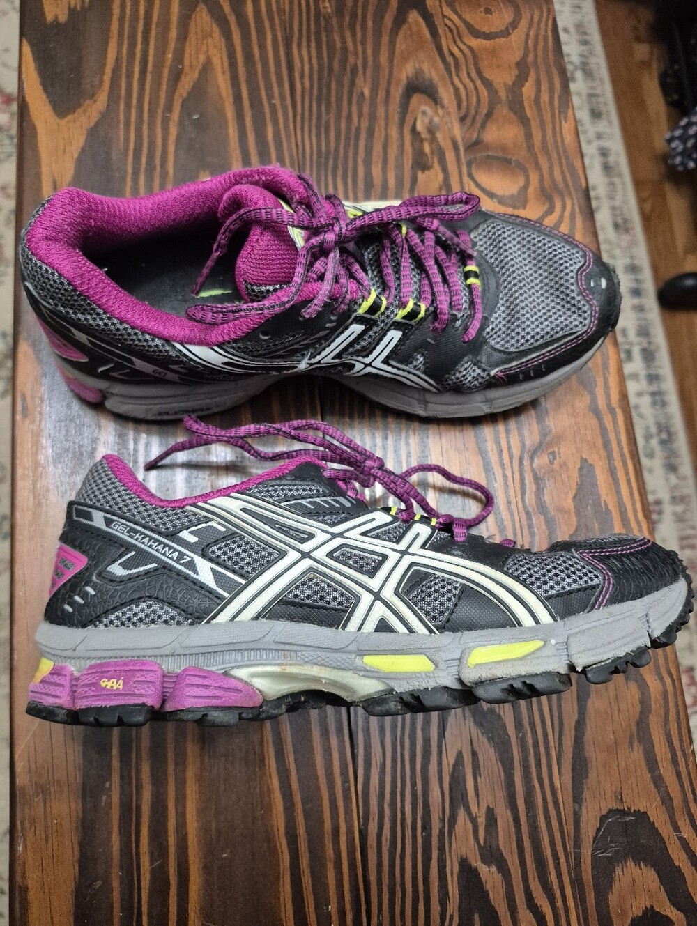 ASICS GEL-Kahana 7 Trail Running Shoes Women's Size 6 Black Pink T4G5N